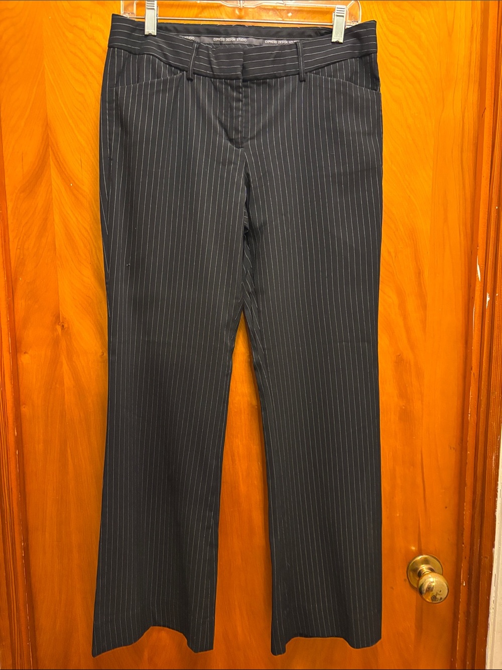 Express Black Pinstripe Dress Pants
